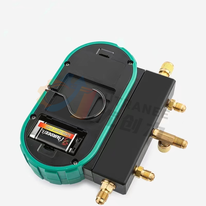 HVAC Gauge Meter Tool High Precision 4-way Hose Digital Refrigerant Manifold Pressure Gauge Kit Multifunctional R134A R1234yf