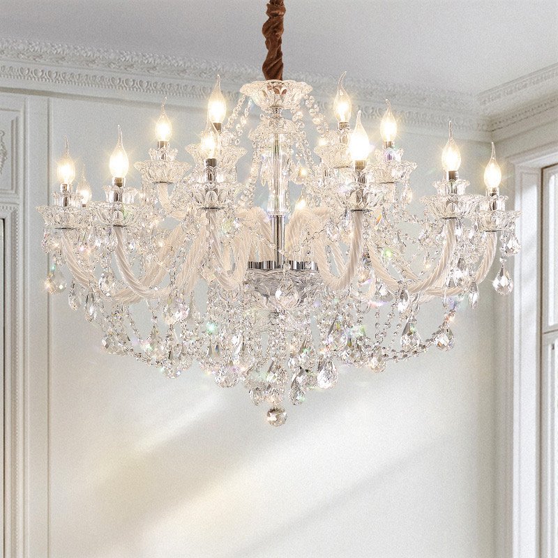 Hotel Wedding Villa Living Room Chandelier Luxury Crystal Chandelier Candle Lamp