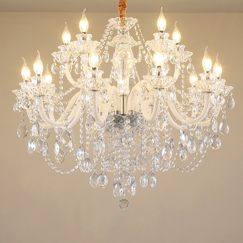 Hotel Wedding Villa Living Room Chandelier Luxury Crystal Chandelier Candle Lamp