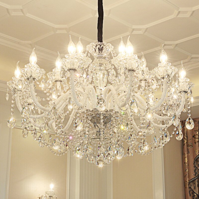 Hotel Wedding Villa Living Room Chandelier Luxury Crystal Chandelier Candle Lamp