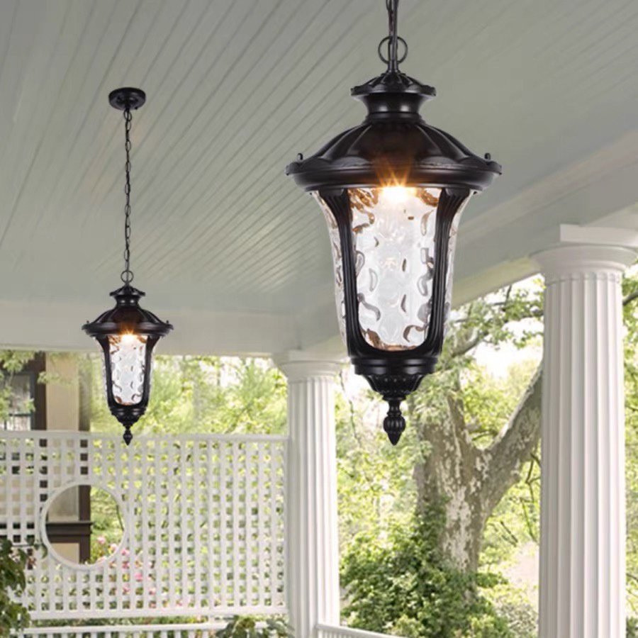 Outdoor Balcony Garden Design Hanging Ceiling Led Light Glass Pendant Light Outdoor Waterproof Pendant Light