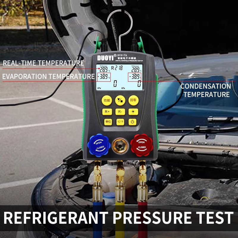 DY517 Automobile Air Conditioner Fluoride Vacuum Pressure Gauge Liquid Fluoride Electronic Refrigerant Group Temperature Test