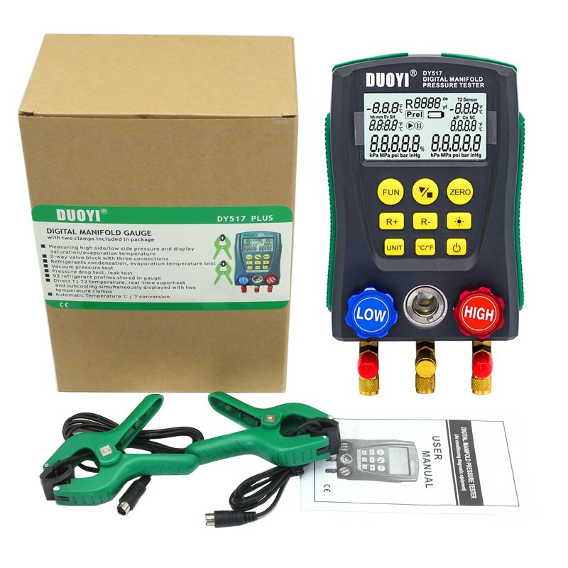 DY517 Automobile Air Conditioner Fluoride Vacuum Pressure Gauge Liquid Fluoride Electronic Refrigerant Group Temperature Test