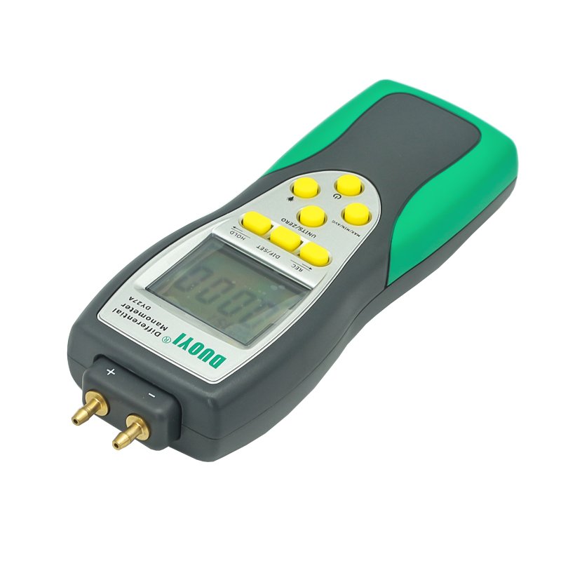 DY27A Portable Digital Barometer Differential Pressure Gauge HVAC Gas Tester Engine Crankcase Negative Pressure Battery Powered