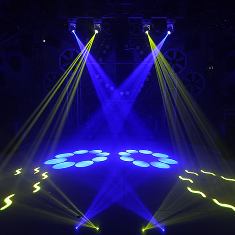 LED Moving Head Lights Lyre Beam 100W DJ Lighting With 8 Gobos Mini Projector Effect for Disco Bar KTV Wedding Party 2-Pack