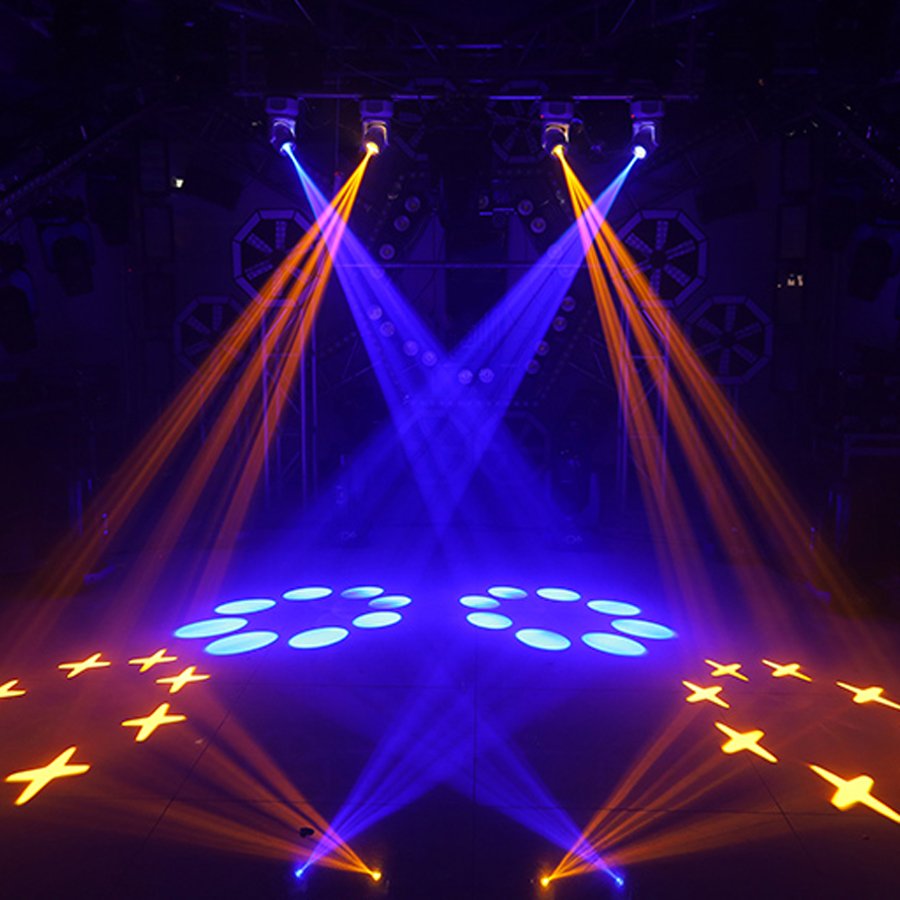 LED Moving Head Lights Lyre Beam 100W DJ Lighting With 8 Gobos Mini Projector Effect for Disco Bar KTV Wedding Party 2-Pack