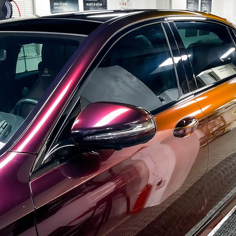 1.52*18 Meter Purple Gold Black Red Orange 5 Colors Super Gloss Chameleon Auto Paint Car Vinyl Wrap Colors