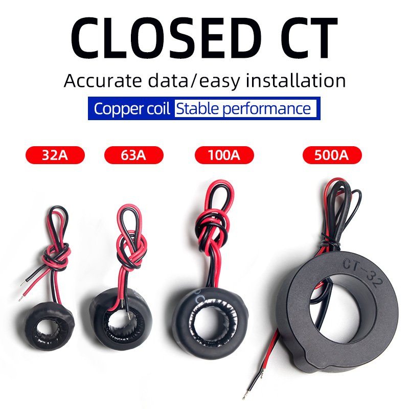 Factory Meters Smart Home Device Toroidal Coil CT Open CT AC Split Core CT Current Transformer Black Color