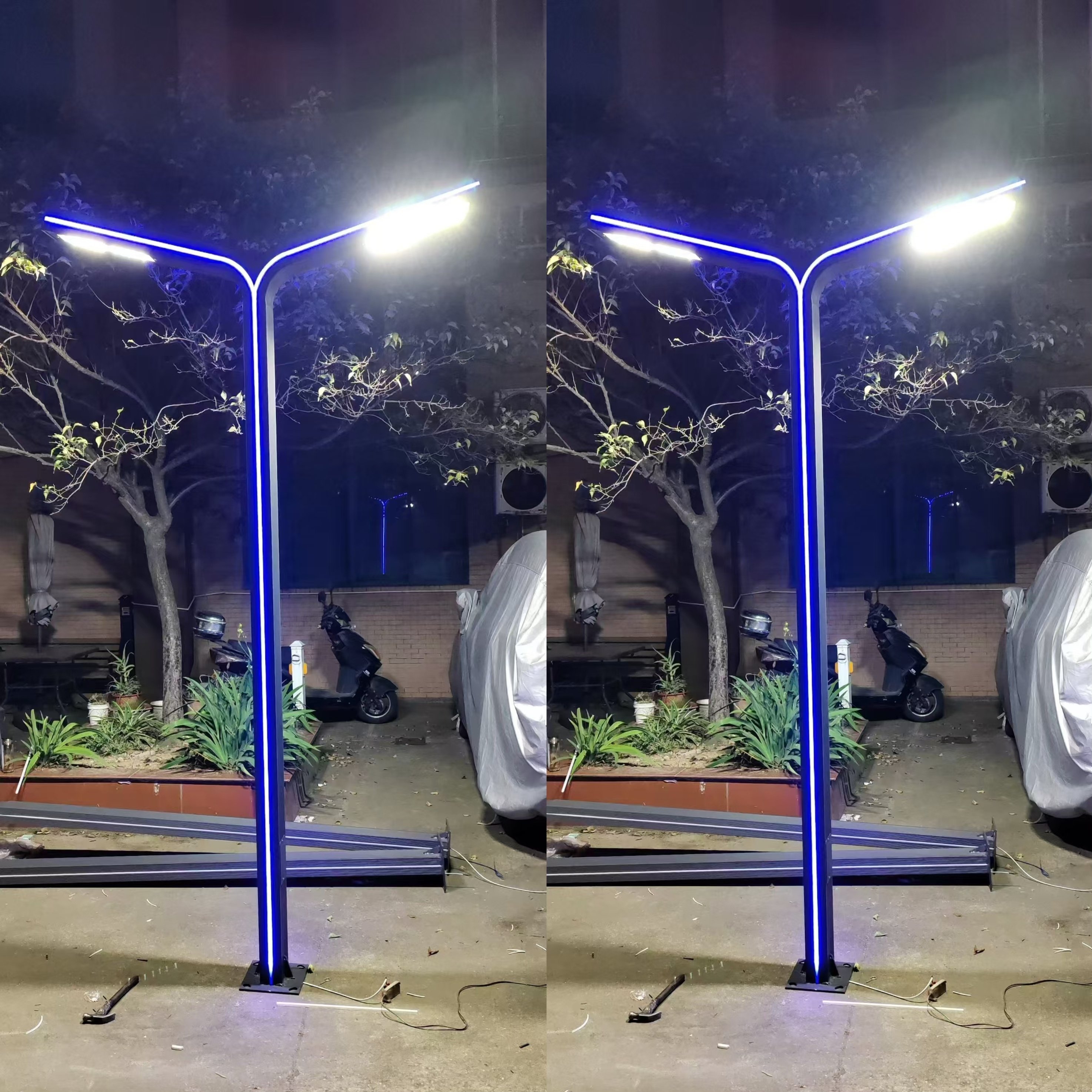 New Outdoor Modern Garden Light with Dual Arms 50W60W100W High Lumen LED Garden Lamps