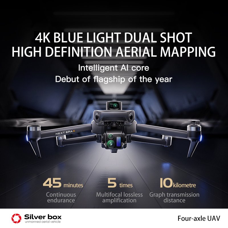 P7 Max 4K 30fps WiFi Remote Control Drone 3-Axis Brushless Gimbal Laser Obstacle Avoidance Long Range 7 Inch Digital SD
