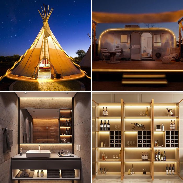 High Density Flexible COB LED Strip Light 3000K 4000K 6000K Dimmable 12V 24V Cob Strip Lights