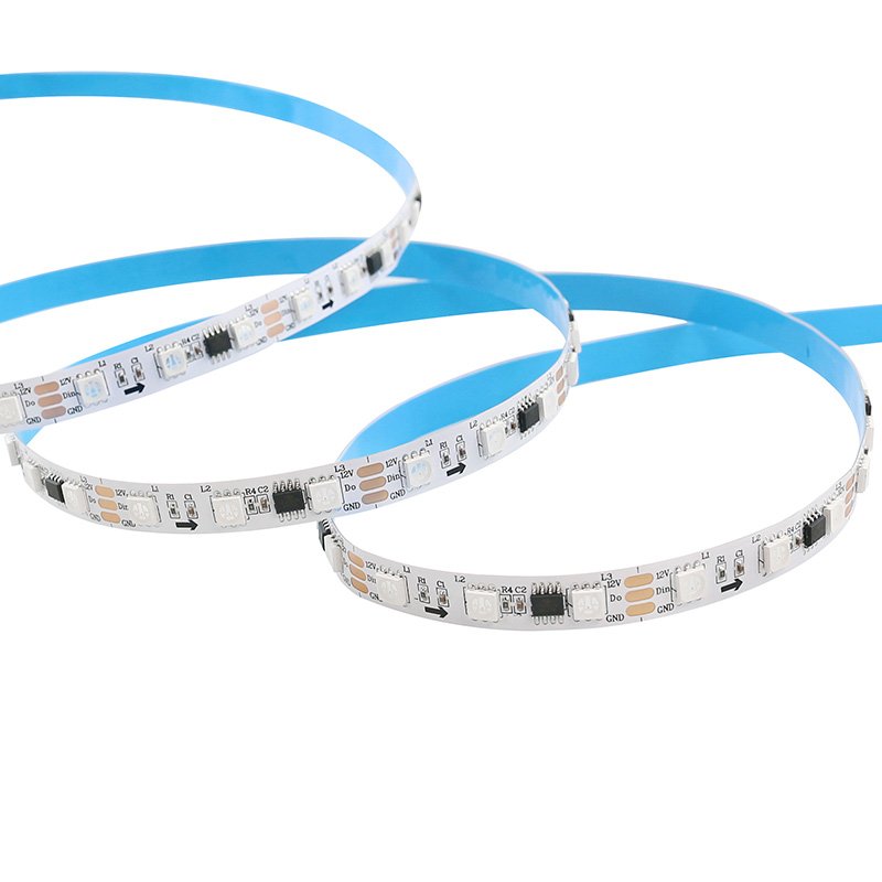 5m 10m 30m Roll 5050 Flexible 24v Dmx 12v Addressable Rgb Rgbw Rgbic Smd Ws2811 Ws2812b Tiras Luces Smart Led Strip Light
