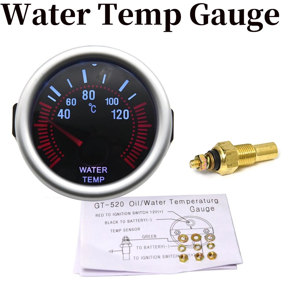Universal 12V Auto Car 52mm Smoke Len Pointer Boost Gauge -1~0~2 BAR Boost Meter White LED -30~0~30 PSI Tachometer