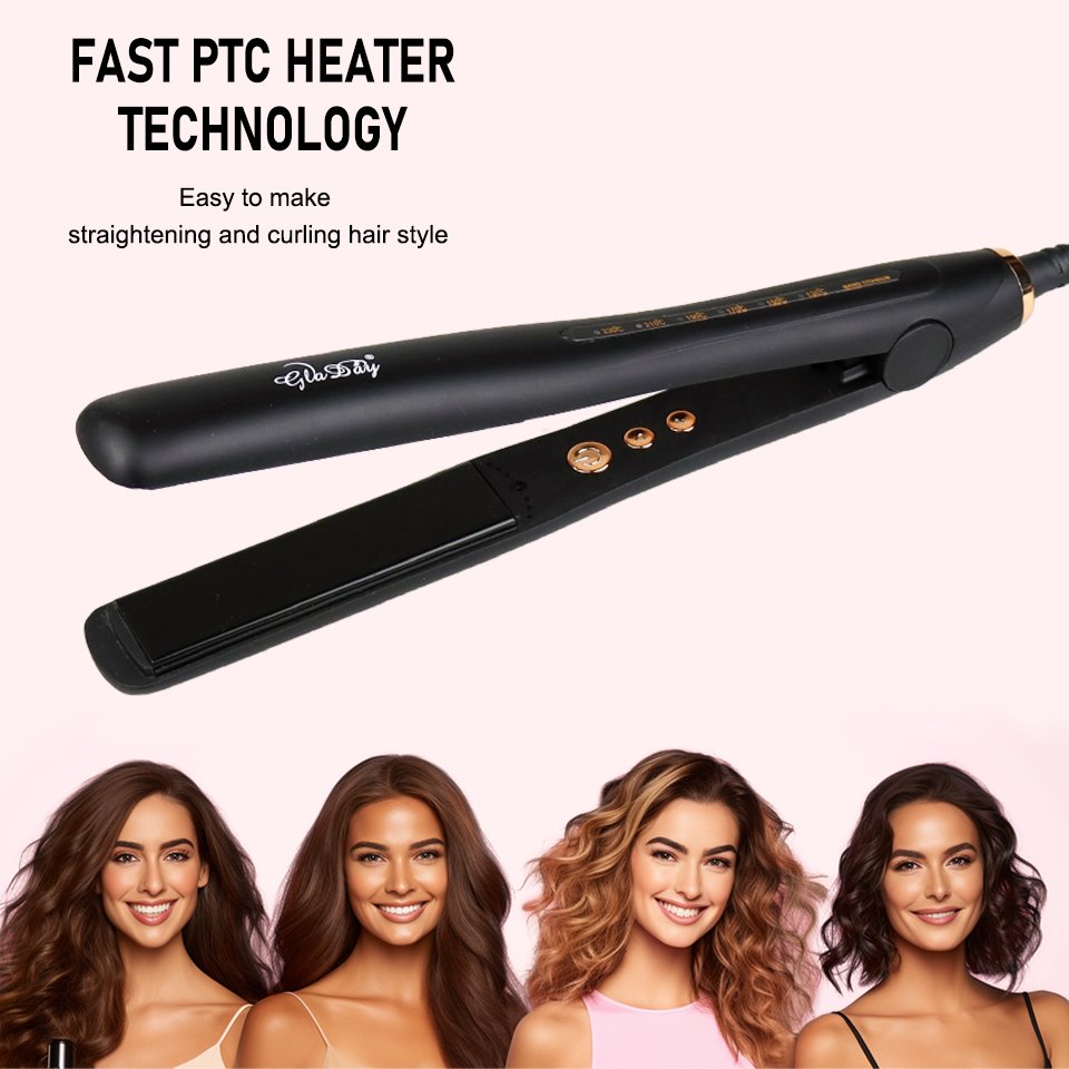 Factory Direct Price Black Titanium 1 Inch Hair Straightener Nano Titanium Flat Iron