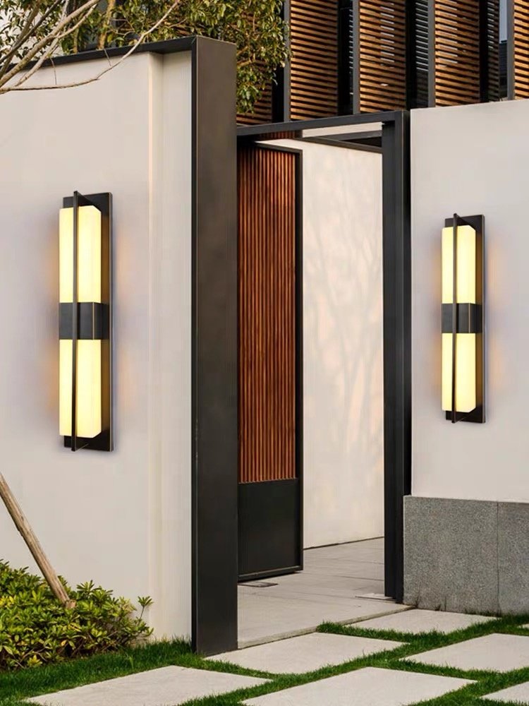 Extra Large Courtyard Outdoor Waterproof Wall Lamp, Outdoor Entrance Door, Living Room TV Background Long Strip Marble Wall Lamp