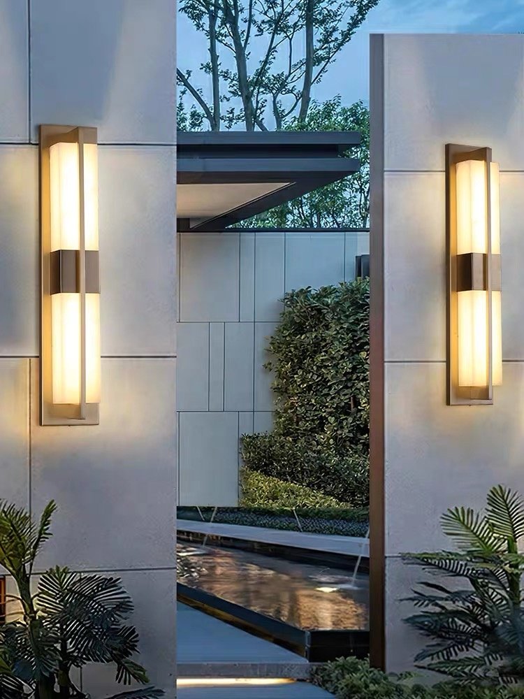 Extra Large Courtyard Outdoor Waterproof Wall Lamp, Outdoor Entrance Door, Living Room TV Background Long Strip Marble Wall Lamp
