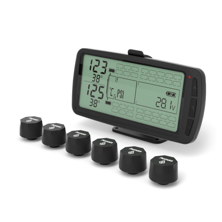 Promata Big Screen Tpms Sensors Universal Data Output Rs232 Canbus Universal Tpms System With External Sensor