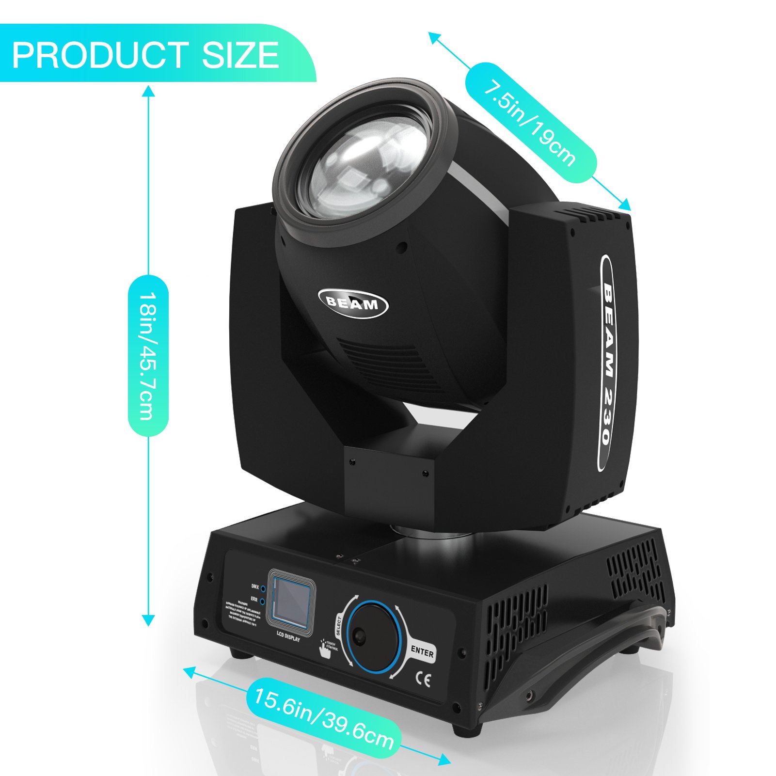 New Professional Black Dmx Sharpy Led 7r Beam 230W Moving Head Lights Spot for DJ Party Disco NightClub Stage Lights