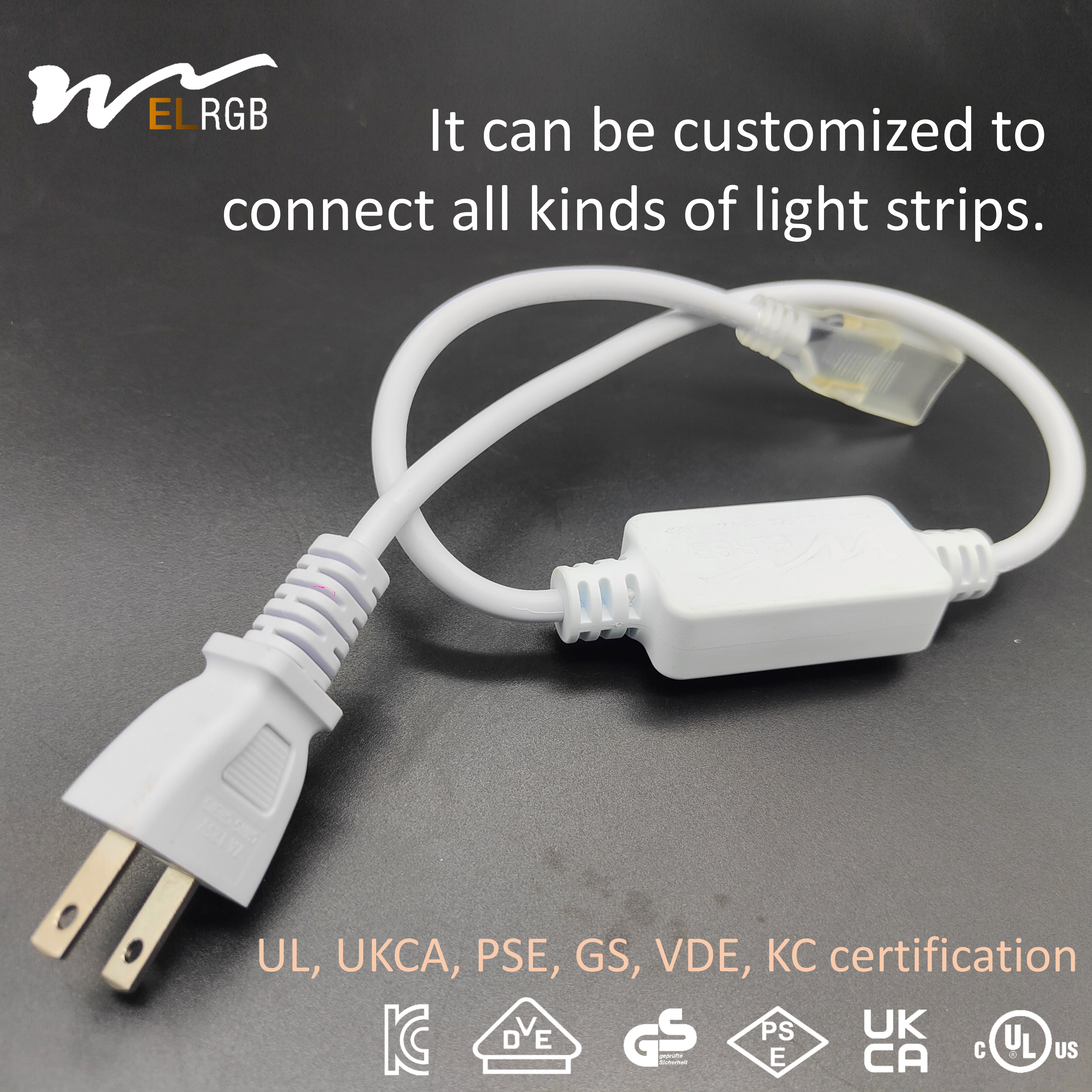 2024 High-Voltage Monochromatic LED Strip Plug 110V-220V High-Power Lamp Fittings IP65 15A-20A Rectifier Lighting Accessories