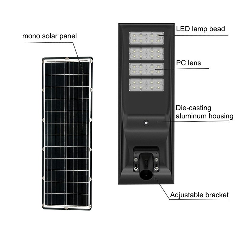 Factory Free Design 40w 50w 60w 70w 80w Waterproof Outdoor Integrated All in One Led Solar Power Street Lamp With Solar Panel