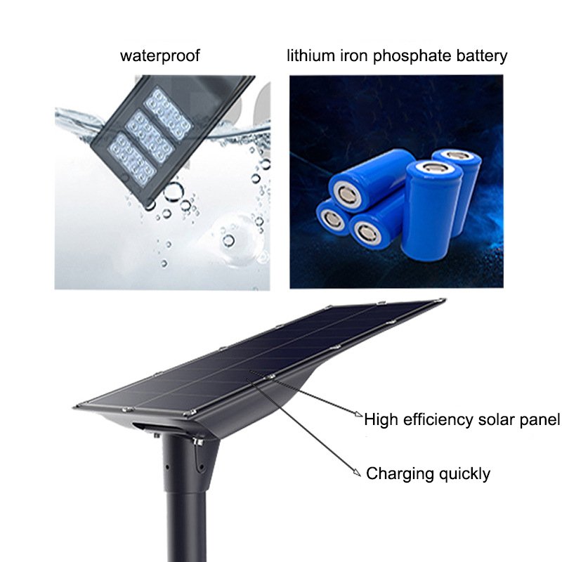 Factory Free Design 40w 50w 60w 70w 80w Waterproof Outdoor Integrated All in One Led Solar Power Street Lamp With Solar Panel
