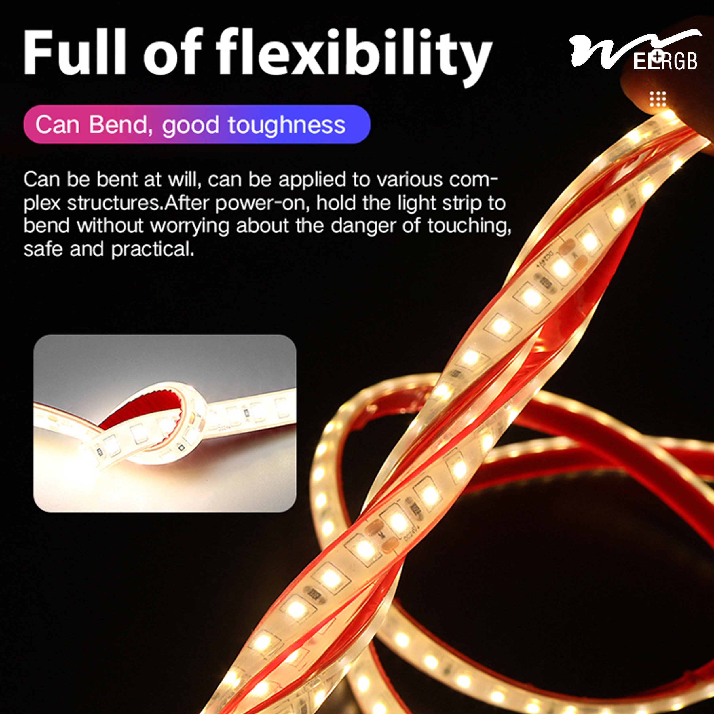 New Design 12V 24V IP68 Waterproof Outdoor LED Smart Strip Lights 120leds/m Sincere Solid Silicone Dimmable Strip Light