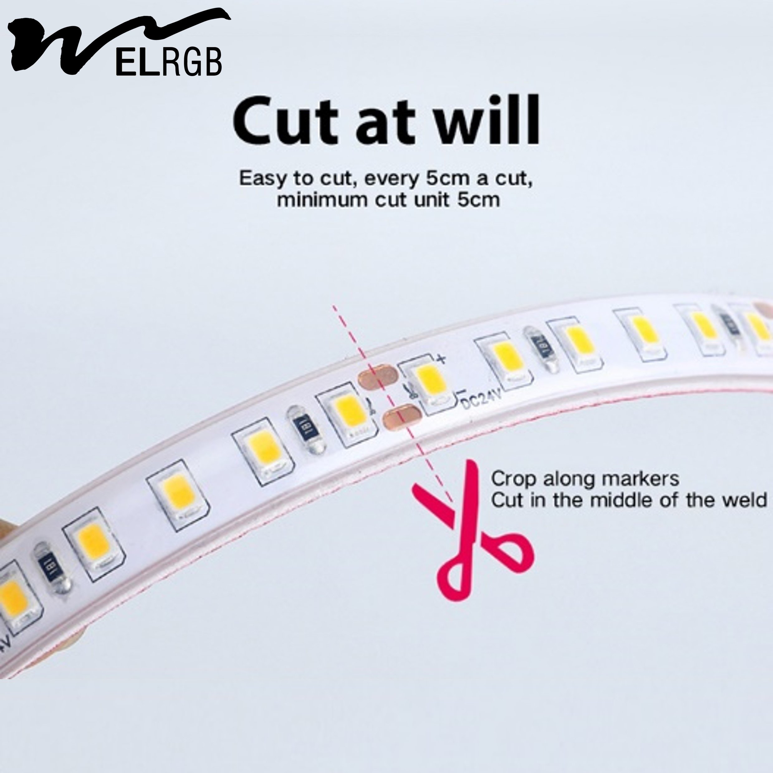 New Design 12V 24V IP68 Waterproof Outdoor LED Smart Strip Lights 120leds/m Sincere Solid Silicone Dimmable Strip Light