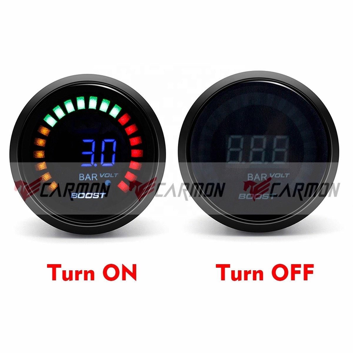 Custom 52mm Auto Meter -1-3Bar 2'' Bule Led Digital Dashboard Boost Gauge