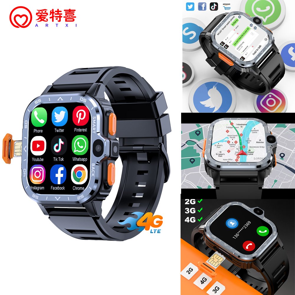 New 4G Smart Watch Dual Camera WiFi GPS Inserted SIM Card 4G Network 4+64GB Android System google Play Smart Watch Smart Watch 9