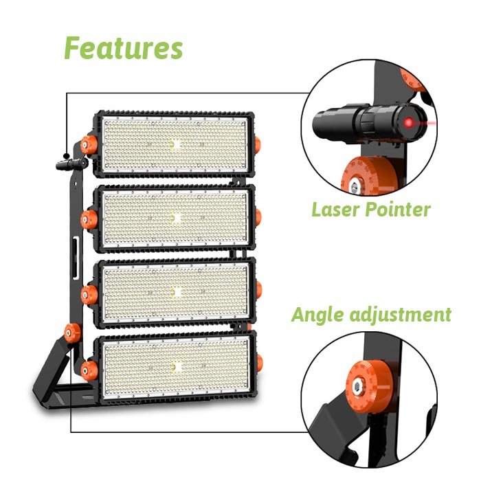 High Power 170lm/w Stadium Flood Light Waterproof IP66 500w 1000w 2000w Ac Outdoor Led Flood Lights