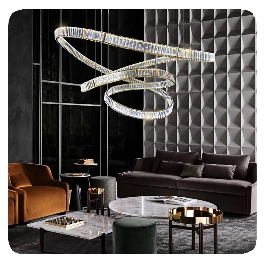Factory Custom New Product Decorative Long Crystal Glistening Living Room Indoor Home Decor Luxury LIANGTE