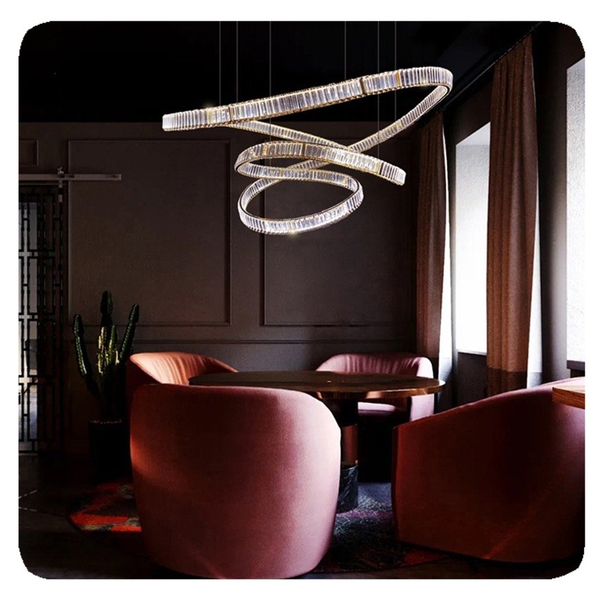 Factory Custom New Product Decorative Long Crystal Glistening Living Room Indoor Home Decor Luxury LIANGTE