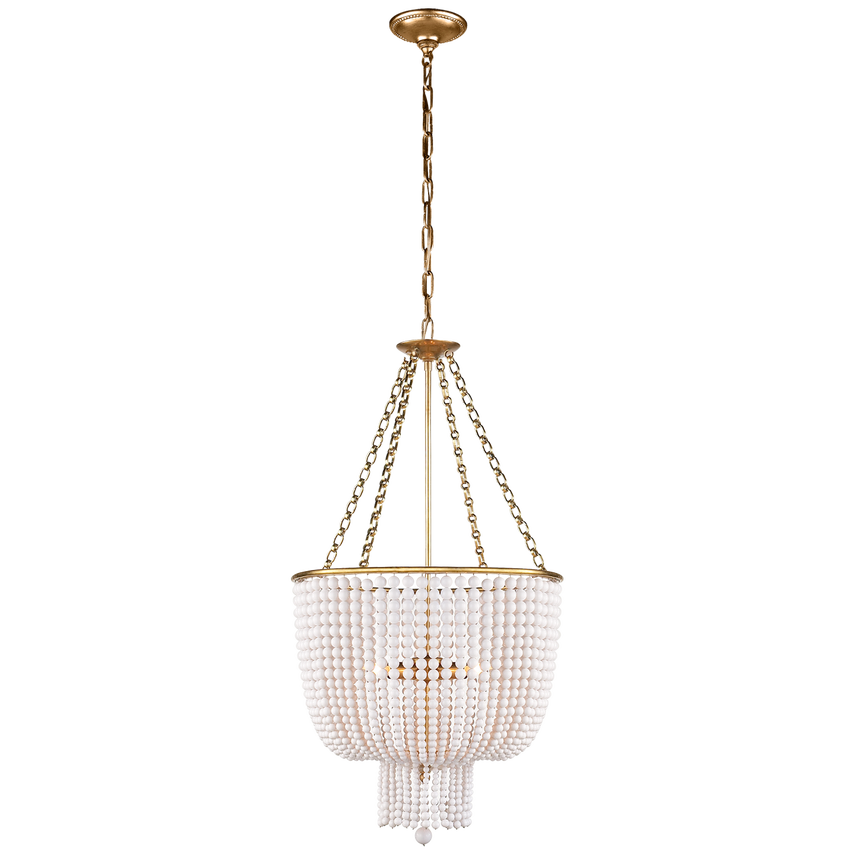 Modern French Brass Two-Tier Hanging Frame 4-Light White Glass Acrylic Beads Ceiling Light Crystal Chandelier for Weddings