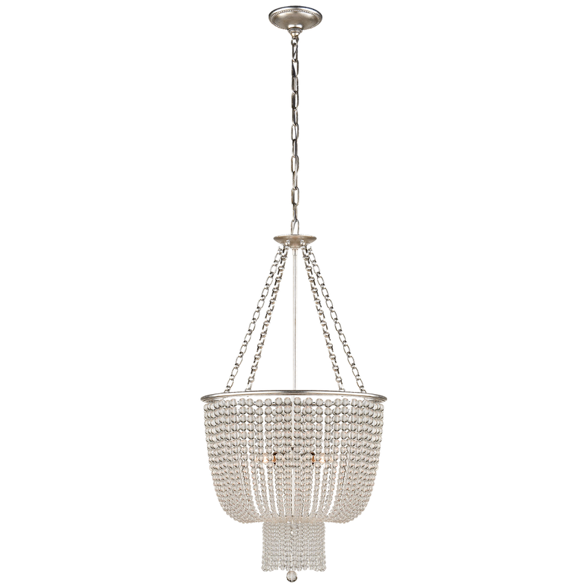 Modern French Brass Two-Tier Hanging Frame 4-Light White Glass Acrylic Beads Ceiling Light Crystal Chandelier for Weddings