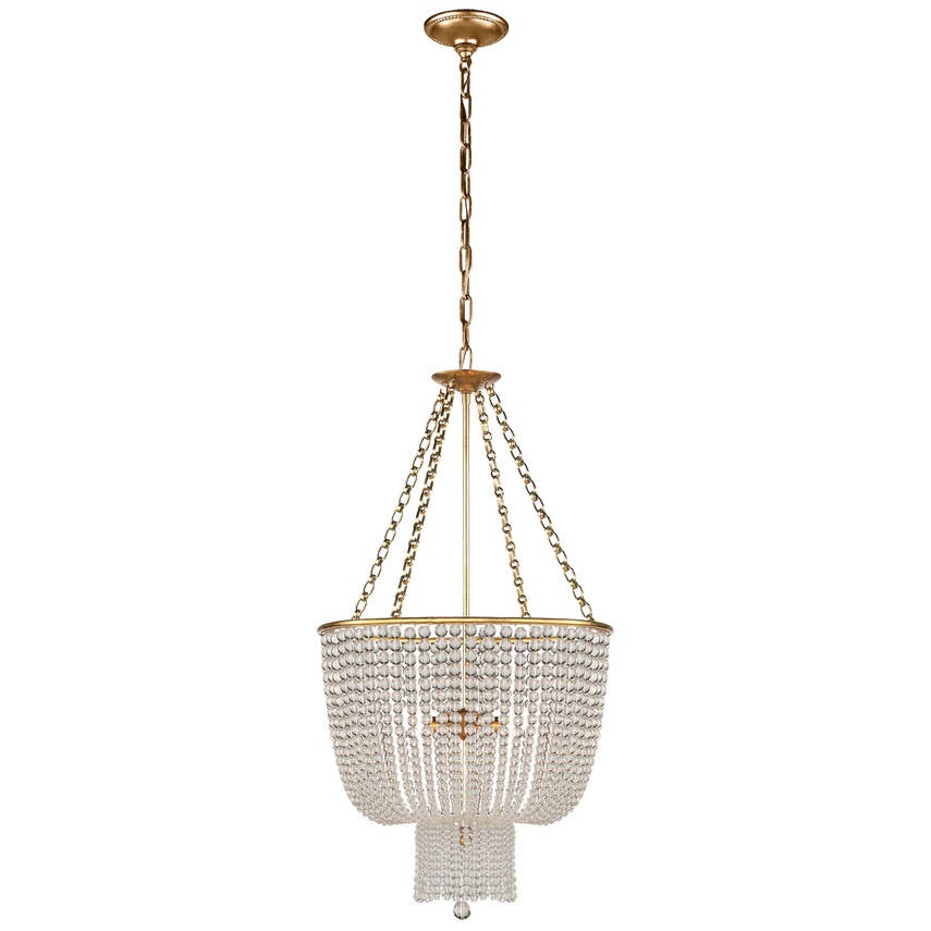 Modern French Brass Two-Tier Hanging Frame 4-Light White Glass Acrylic Beads Ceiling Light Crystal Chandelier for Weddings