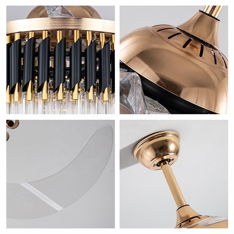 Luxury Ceiling Fan Led Wireless Connection Audio Invisible Fan Blade Fan