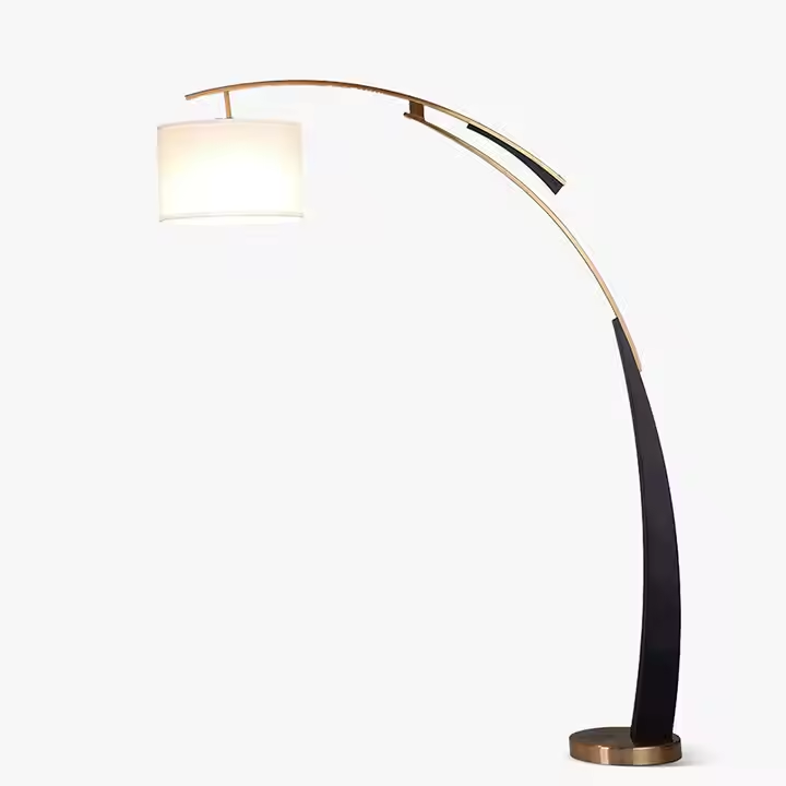 Nordic Bed Side Sofa Fabric Lampshade Floor Lamp Creative Fishing Arc Standing Floor Lamp Led Corner Standing Floor Lamp