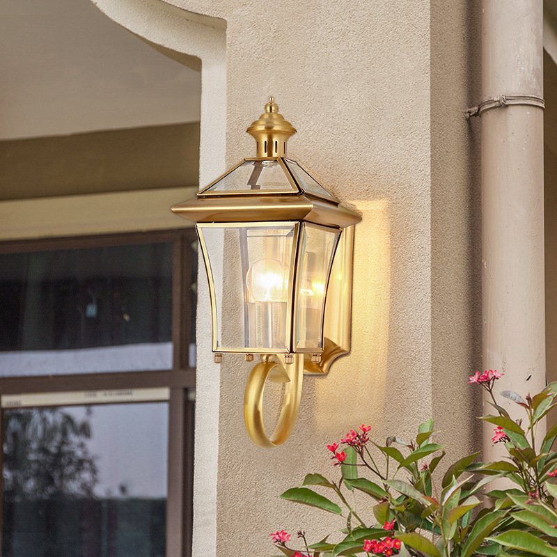 Outdoor Light Fixtures Brass Lamp Wall Mount Wall Lamp Modern Outdoor Waterproof Corridor Garden Light