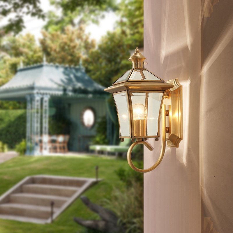 Outdoor Light Fixtures Brass Lamp Wall Mount Wall Lamp Modern Outdoor Waterproof Corridor Garden Light