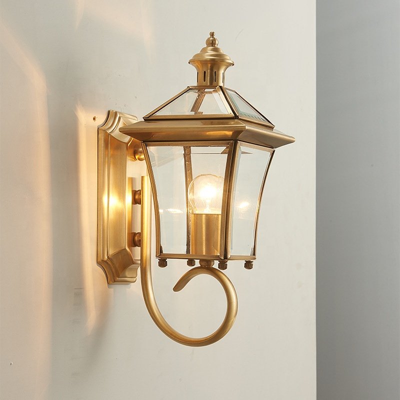Outdoor Light Fixtures Brass Lamp Wall Mount Wall Lamp Modern Outdoor Waterproof Corridor Garden Light