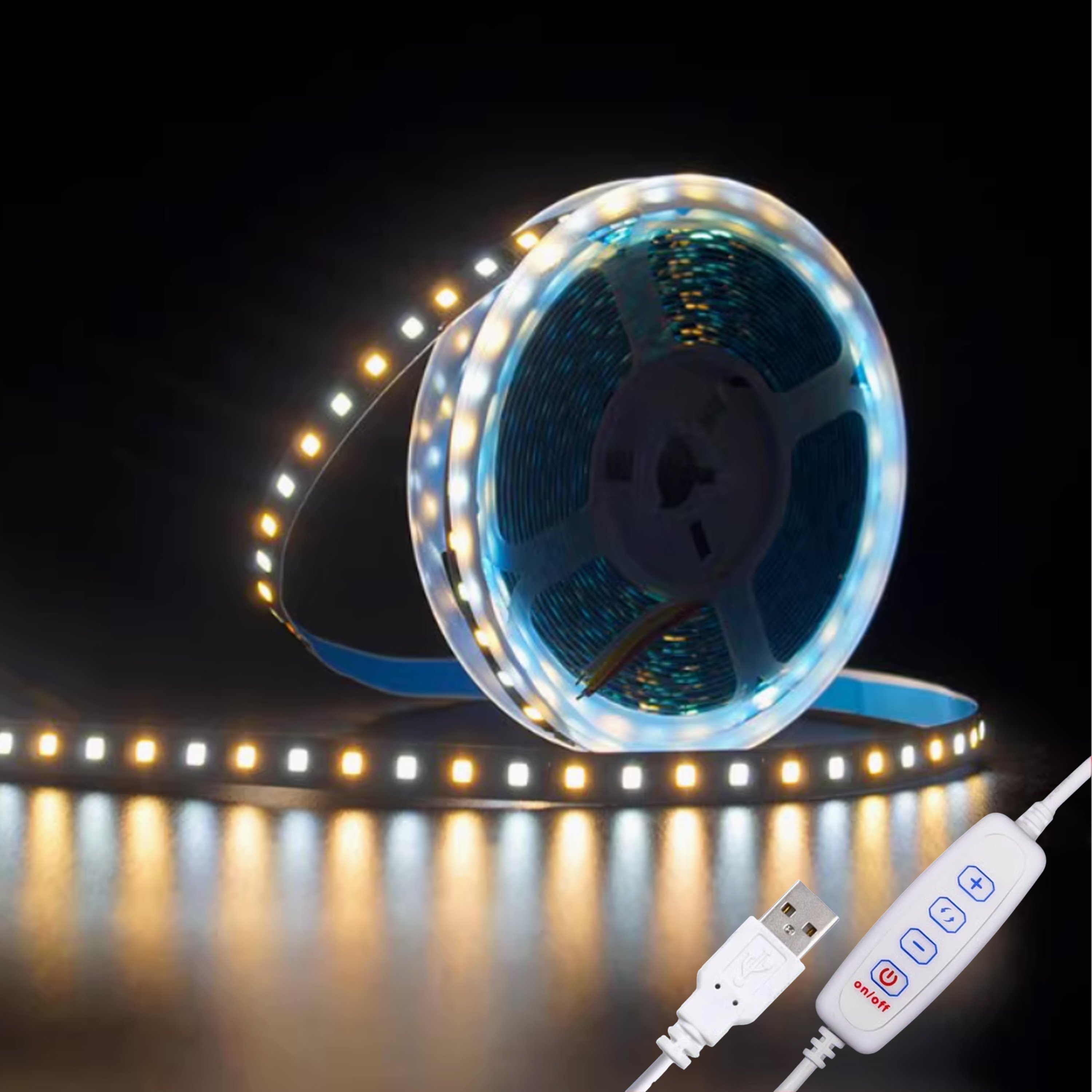 2835 5V LED Strip With Switch 120 Leds/m IP20 Non Waterproof with 4-Keys Switch USB Trichromatic Light CE RoHS LED Light