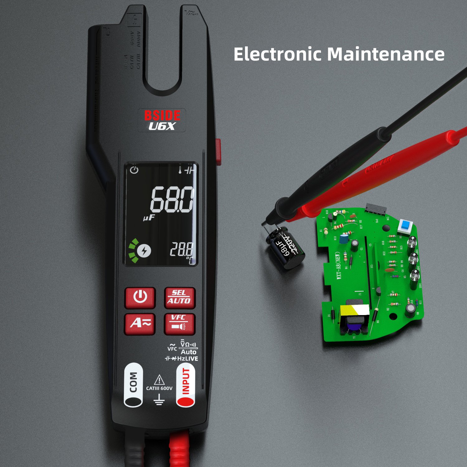 Bside U6X Pocket Clamp Tester Auto Smart Digital Bench Type Top Multimeter