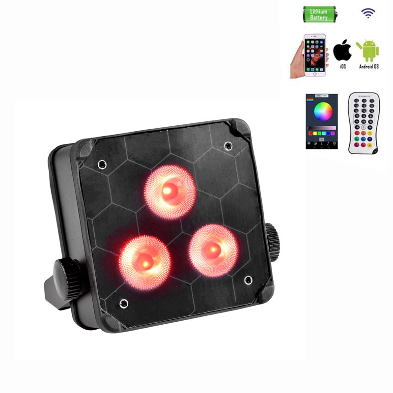 RGBWA UV 6IN1 Rechargeable Battery Mini LED Par Light 3*18W Wireless Uplight Party Dj Wedding Decorations