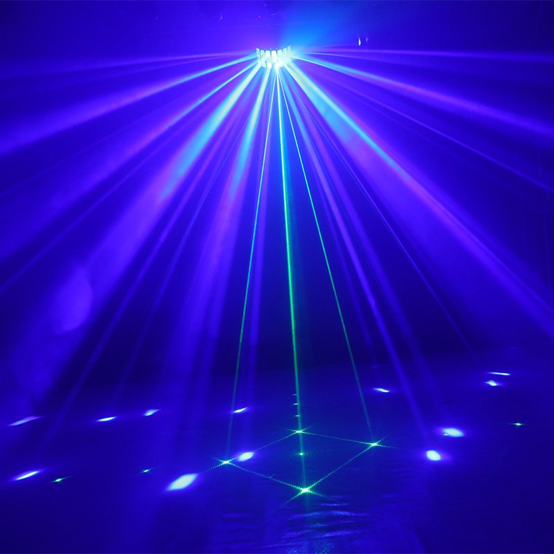 Professional LED Stage Laser Light with Automatic Rotation, Double-layer butterfly Laser Light for Disco and KTV