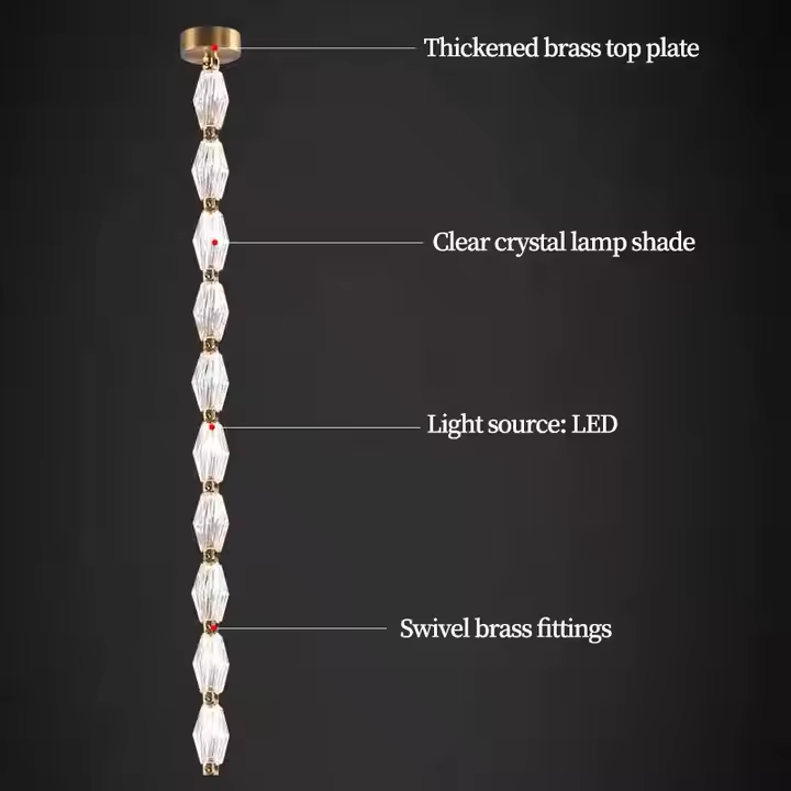 Custom Project Hotel Ball Led Hanging Lamp Atmosphere Elegant Circle Ceiling Lamp Long String Crystal Chandelier Pendant Light