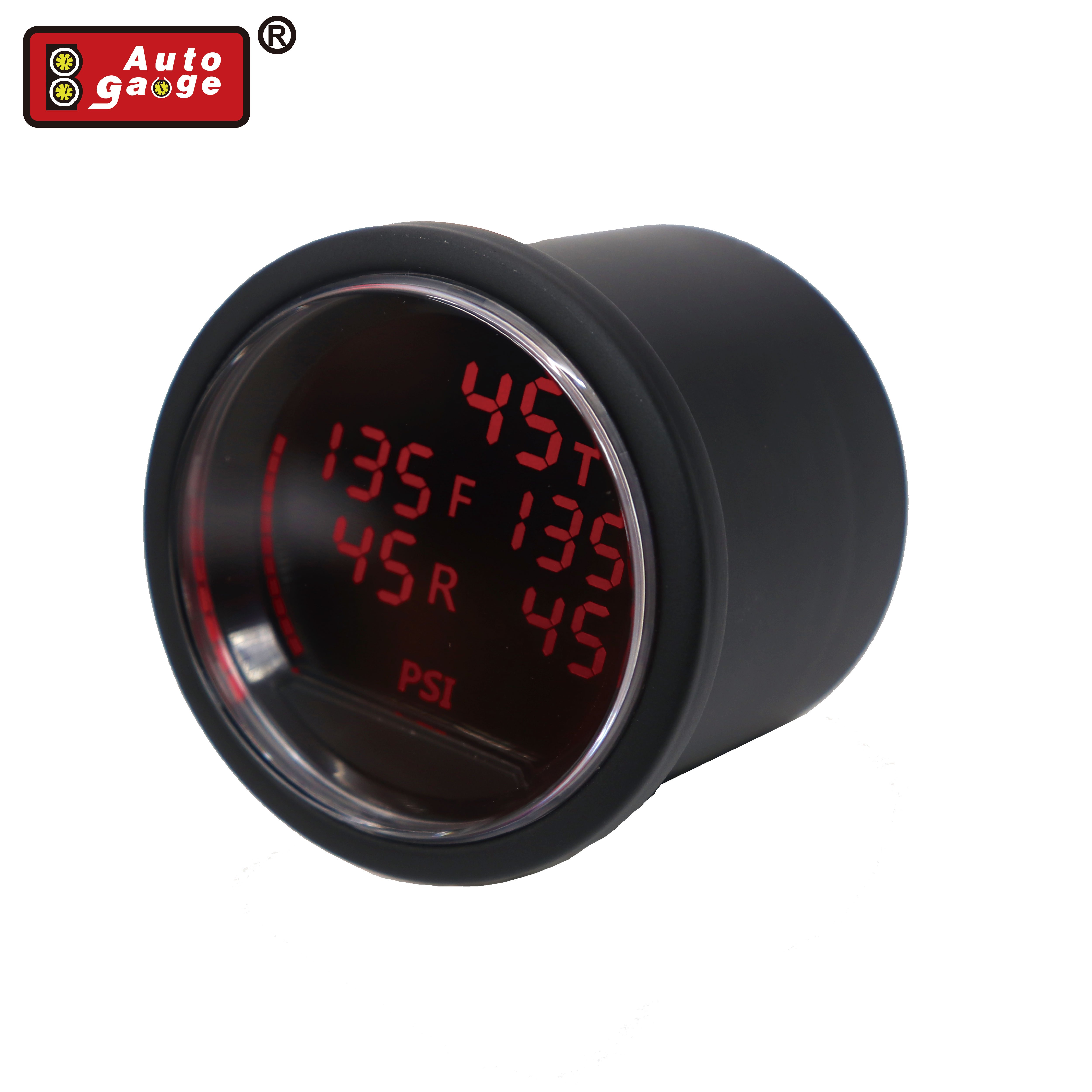 52 mm Black Penta Suspension Digital Air Pressure Gauge Meter Red Blue LCD Display PSI Unit Car Auto Automobile New Condition