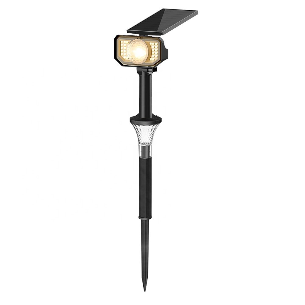 Solar Spotlight 3000K Landscape LED Outdoor Lawn Garden Lights IP65 Waterproof Pole Light for Yard Tree Lighting With Stake