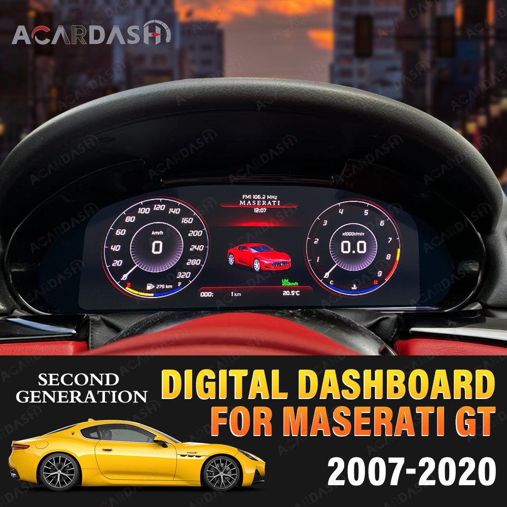 ACARDASH Newest UI Generation 2 LCD Digital Cluster Auto Meter for Maserati Granturismo GT GC 2007-2020 with Carbon Fiber