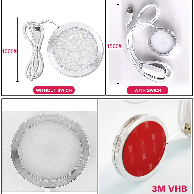 LED Spotlight Ultra-thin USB 5V LED Cabinet Mini Lamp with Switch 3w Jewelry Display Ceiling Indoor Downlight Surfaced Mounted