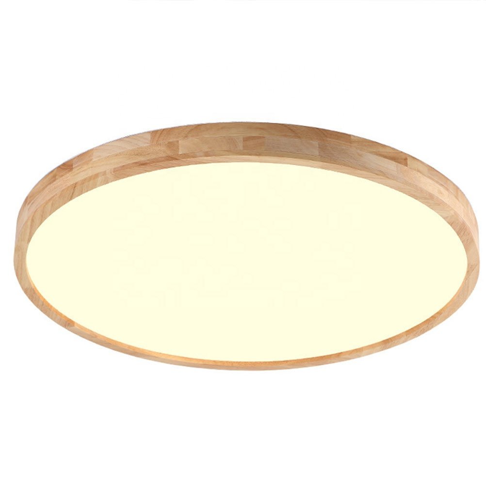 Nordic Living Room Pendant Lighting Chandelier Wood Round Ceiling Lamp for Indoor Home Lighting Bedroom Modern LED Ceiling Light